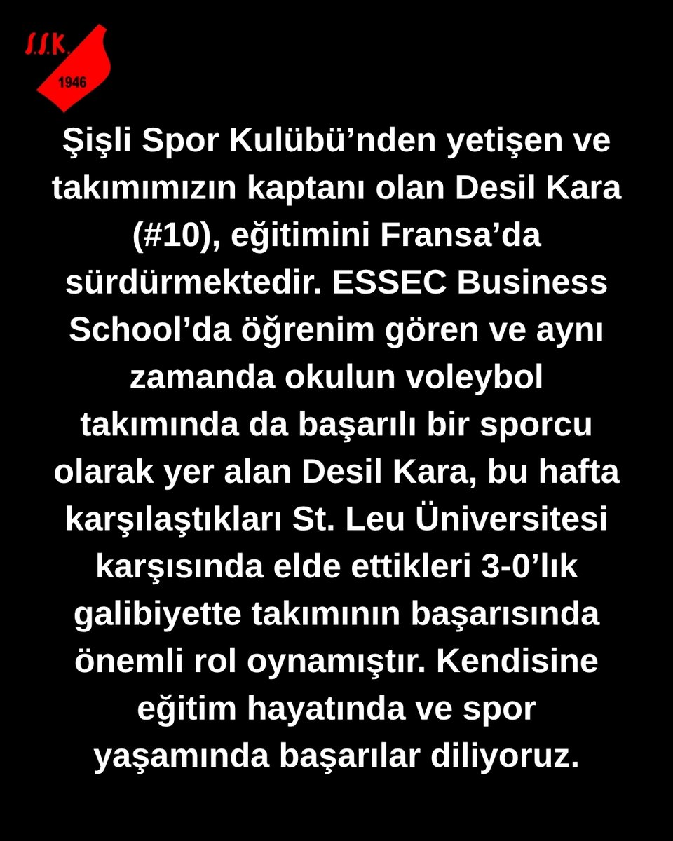 sislisporkulubu's tweet image. #ŞişliSporKulübü #DesilKara #Voleybol #Başarı #Gurur #ESSEC #TeamSpirit #ŞişliRuhu #şişlihaber