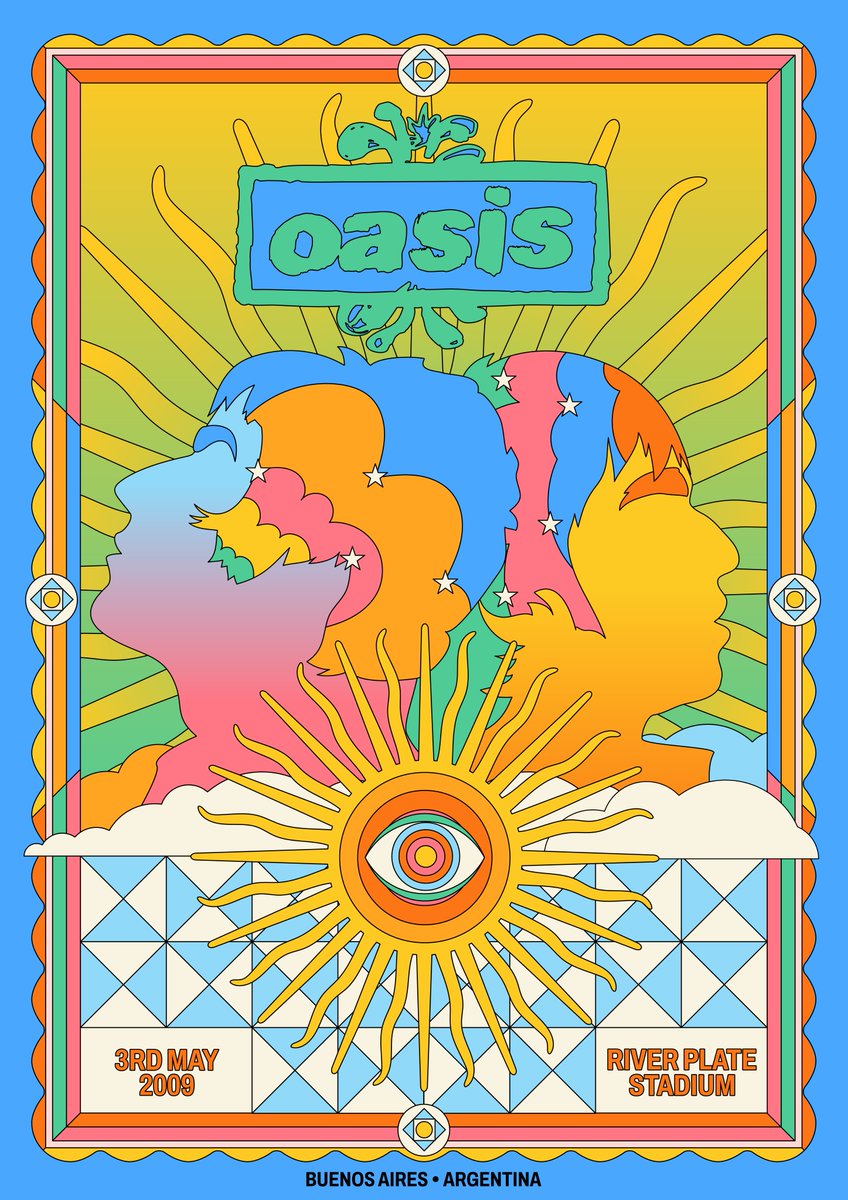 oasis's tweet image. Two new posters from the historic gig series have been released today, ahead of the #OasisLive25 tour arriving in Buenos Aires!
Poster 1: Oasis and Neil Young &amp;amp; Crazy Horse double headline billing, Buenos Aires Polo Field, January 2001👉live25.oasisinet.com/poi/hot-festiv… 
Poster 2: River…