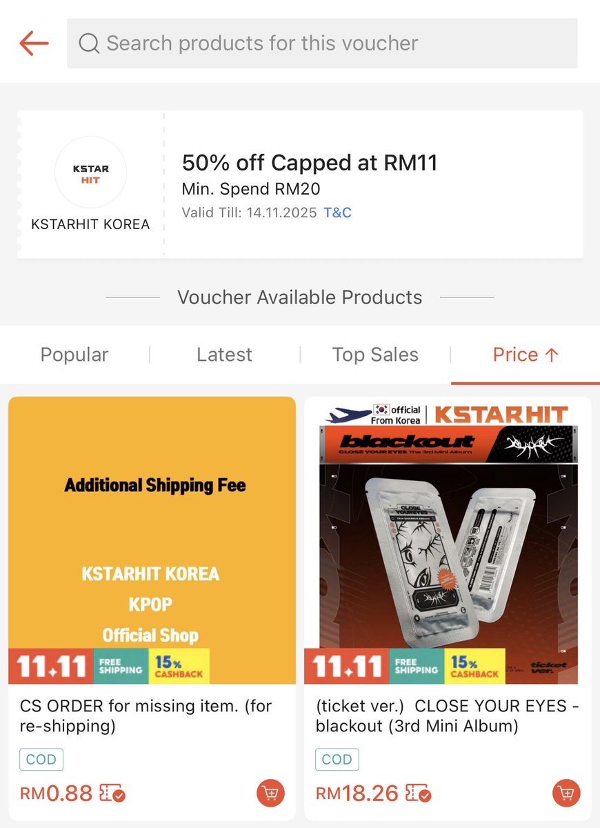 somniaji's tweet image. Lah rupanya bukan satu je kedai ada 50% discount min spend RM20 😭
Ramai tak perasan ni weh—banyak lagi kedai tengah bagi promo gila! 🛍️🔥

🩷 KstarhitKorea: s.shopee.com.my/BLsW7OqdM

Banyak lagi kedai lain, pergi claim kat bawah ni sebelum habis ⬇️

#ShopeeMY #ShopeeMY1111