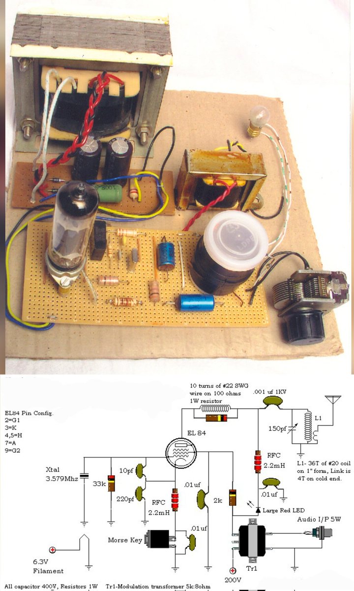 Single Tube CW/AM Transmitter for 80m By VU3GAO