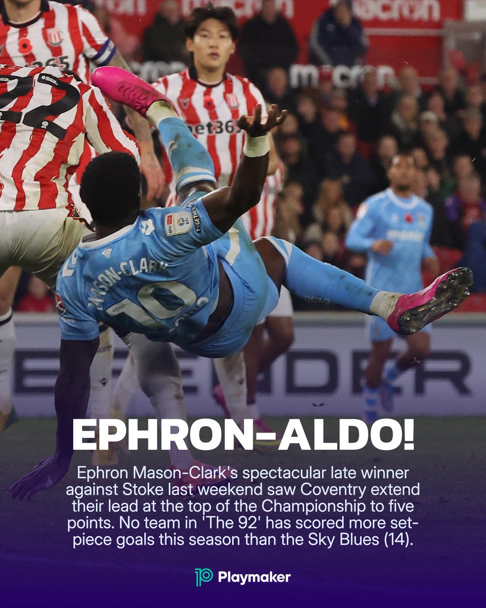 playmaker_EN's tweet image. 📈 Most set-piece goals this season (&apos;The 92&apos;):

14⚽️: 💥COVENTRY💥, Bromley
11⚽️: Cambridge, MK Dons
10⚽️: Arsenal
  9⚽️: Barnet, Walsall
  8⚽️: Chelsea, Charlton, Derby, Oxford, Stevenage

#PUSB @Coventry_City