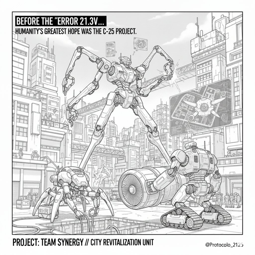 protocolo2125's tweet image. 低く、頑丈で、昆虫またはカニのような形をしている。重い物体の操作や、不規則な地形での安定性のための複数の太く大きな脚を使用する。
I-05. エンナリ (I-05. ENNARI)// 重装備の汎用ユニット ユーティリティと貨物輸送 (Yūtiritī to kamotsu yusou) ずんぐりとした人型で、足の代わりに大きなキャ