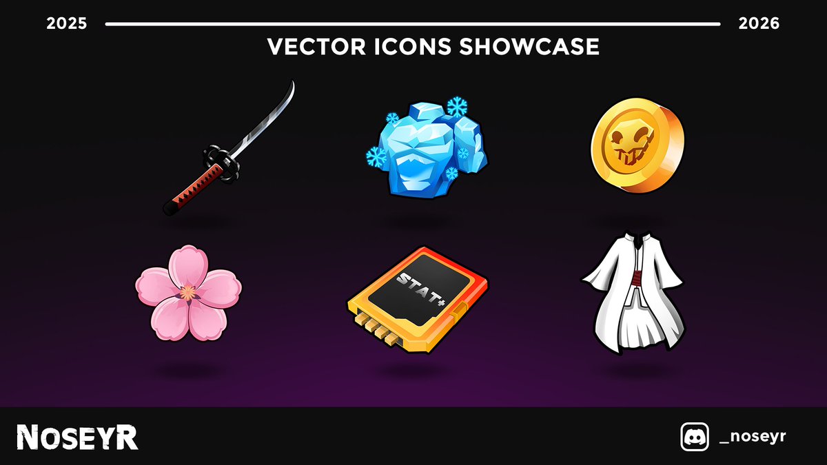 nosey_r's tweet image. New vector icons 🔥

Commissions are always open, just slide into my DMs!📩
#ROBLOX #robloxart #robloxugc #robloxGFX #RobloxDev