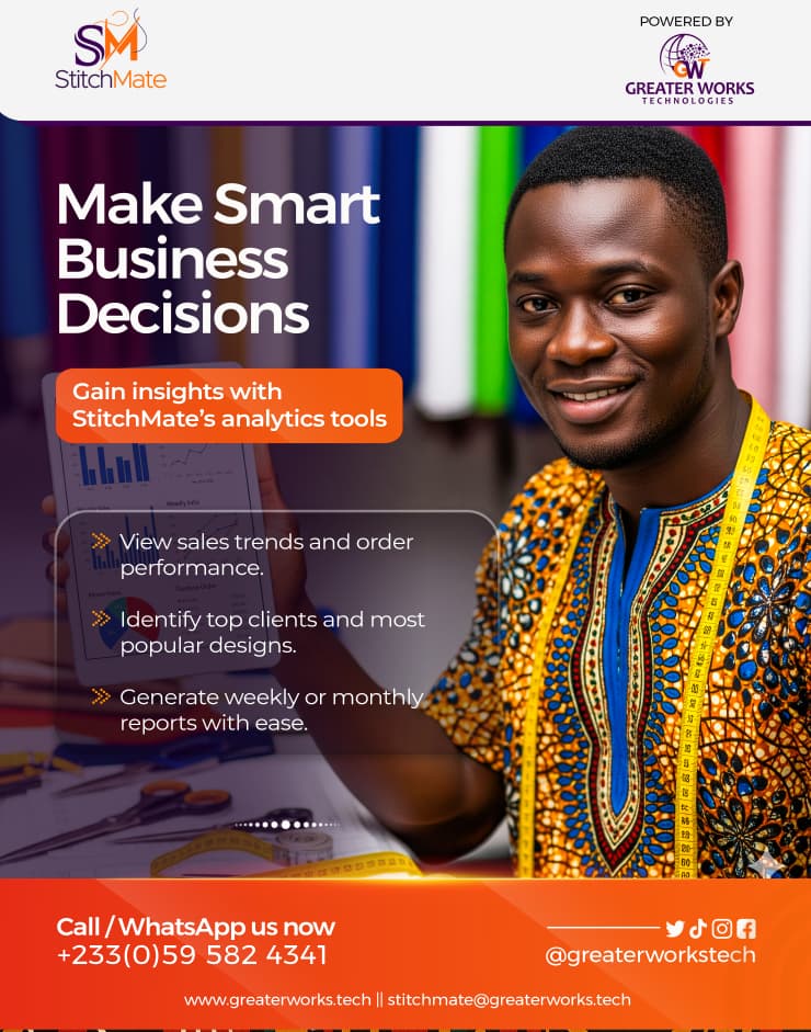 GreaterWorkTech's tweet image. We have officially launched StitchMate, a system designed to help fashion designers, tailors and seamstresses to manage orders, track customers, and grow their businesses with ease.

Download it here

Google Play Store:  play.google.com/store/apps/det…

iOS: stitchmate.greaterworks.tech/designers/sign…