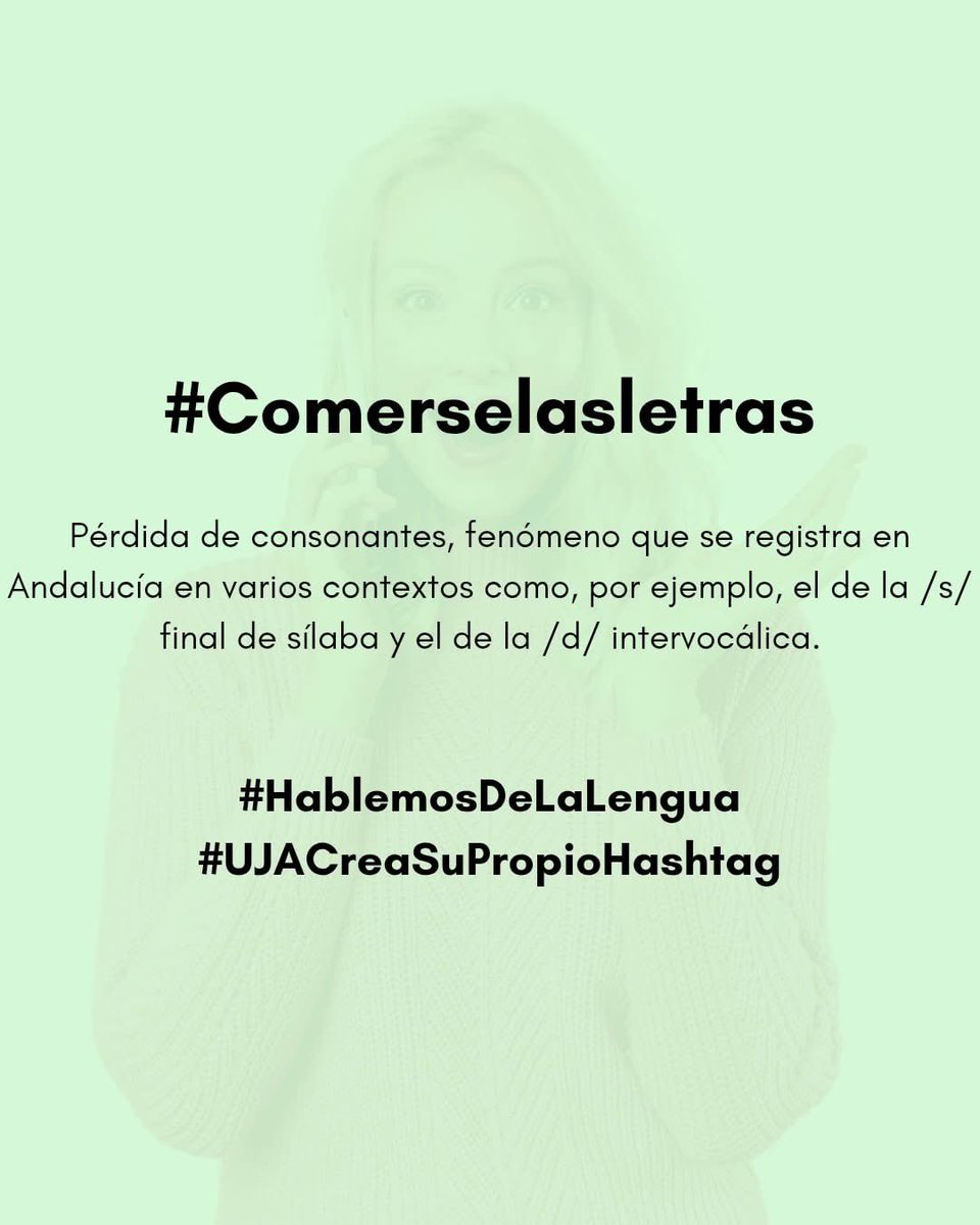 #Comerselasletras un fenómeno lingüístico muy característico de las hablas andaluzas

Hoy os presentamos un ejemplo de participación en nuestro concurso #UJACreaSuPropioHashtag en el que podéis participar durante todo el mes de noviembre proponiendo vuestro propio hastahg...