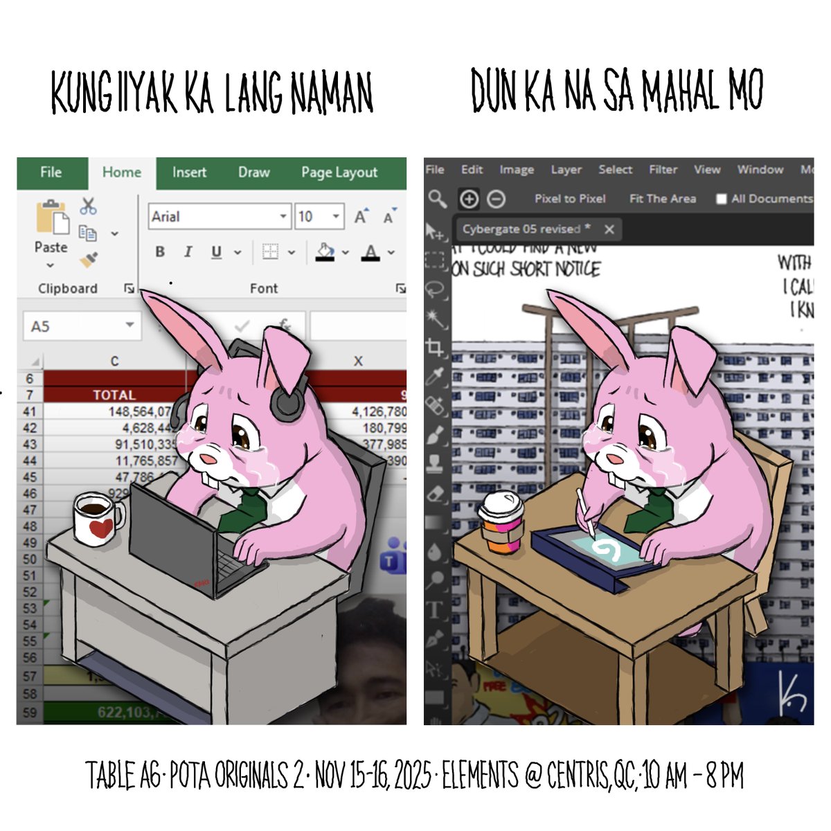 Yung mga iniyakan ko nasa @patronsofthearts Originals 2 this weekend, Nov 15-16, 2025 at Elements @ Centris, Quezon City! See you at Table A6! 😭 #artph