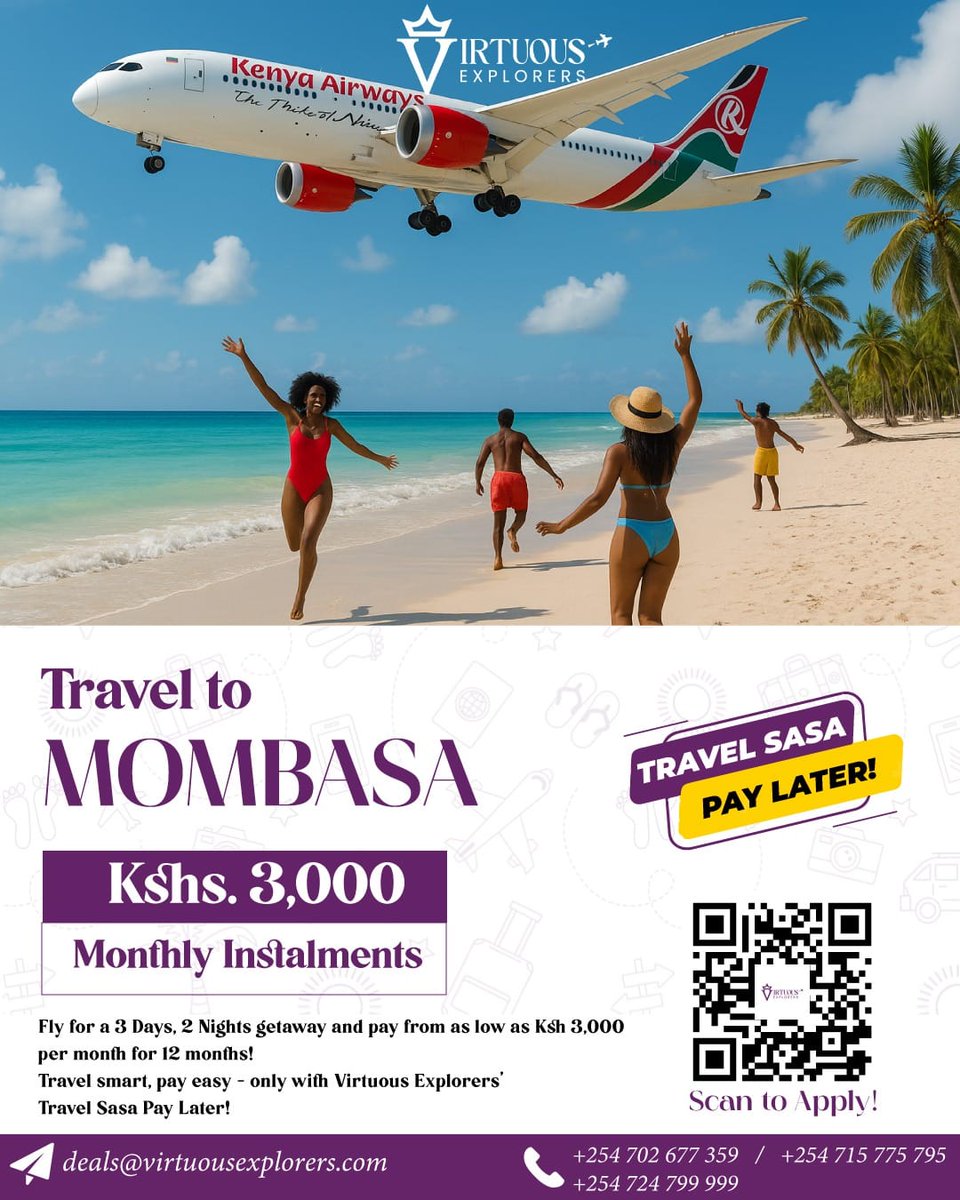Kimuwont's tweet photo. SafariPay gives every working Kenyan a chance to explore without financial strain. Book today and pay monthly with confidence.
SafariPay by Virtuous Explorers Club
0715 775 795 or 0702 677 359
Ciata Mall Kiambu Rd 3rd Floor
#VirtuousExplorersDeals
deals@virtuousexplorers.com https://t.co/knXh5CRUfE