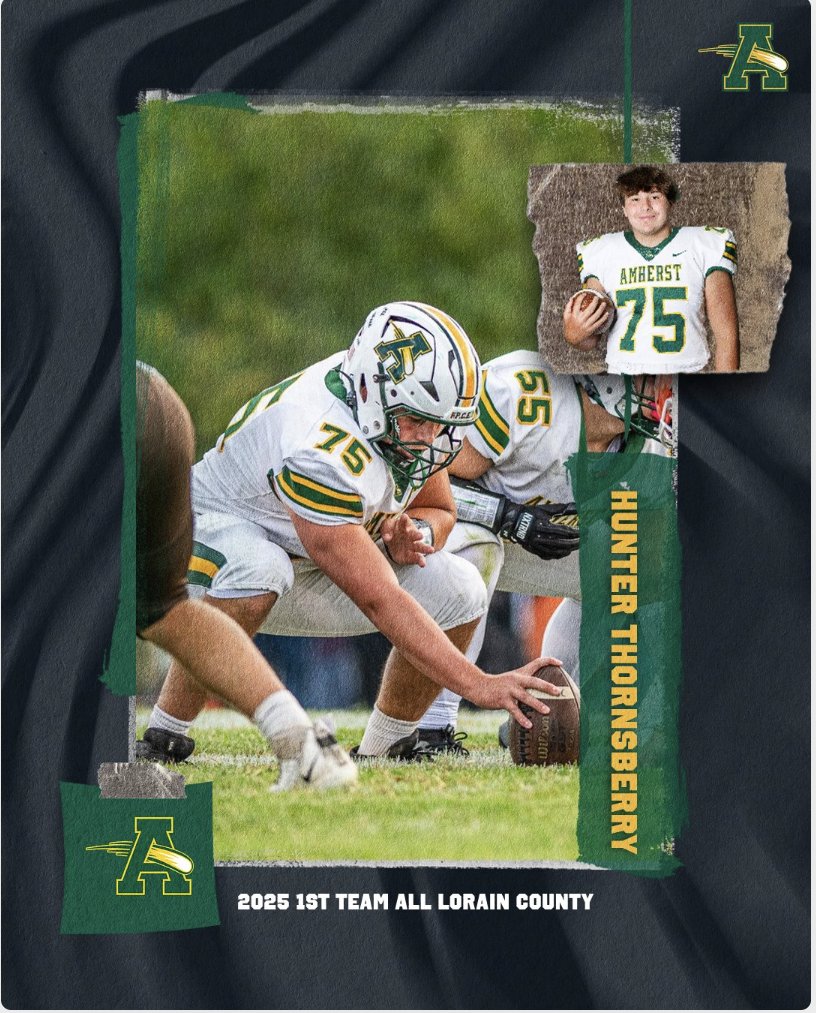 Congrats to
Hunter Thornsberry 
1st Team All Lorain County and SWC Scholar Athlete 
<a href="/SteeleComets/">Steele Athletics</a>

<a href="/AmherstQb/">Amherst Quarterback Club</a>

<a href="/AmherstFootball/">Amherst Football</a>