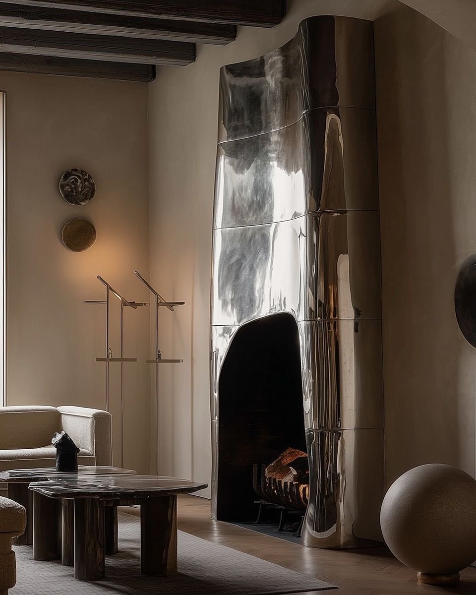 INTERIORPORN1's tweet photo. Chrome fireplace concepts by Bettencourt Manor https://t.co/qH1Mh6Z5zU