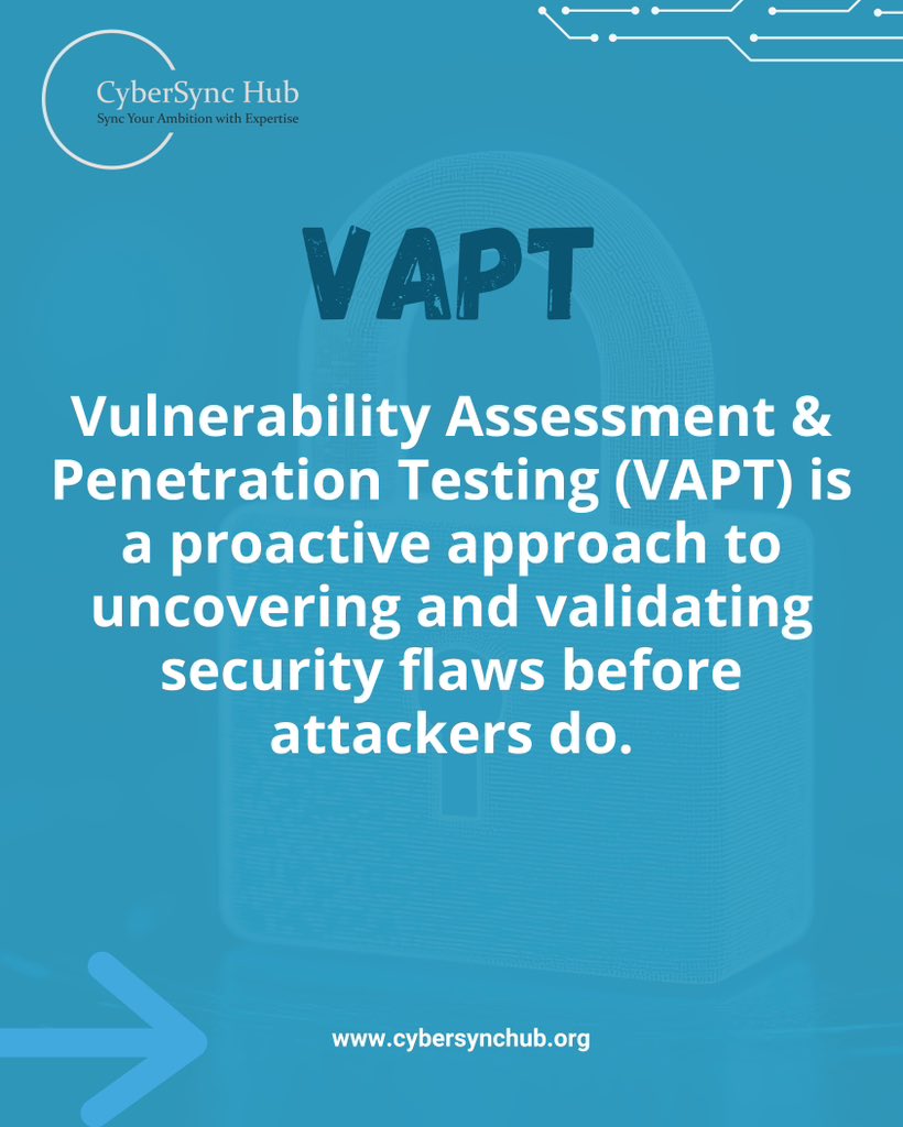CyberSyncHub's tweet image. Don’t Wait for a Breach ,Prevent It.

Every unchecked vulnerability is a path for attackers.
Our VAPT services give you full visibility into risks and hidden threats before they become incidents.

Stay secure with CyberSync Hub.

#CyberSyncHub #CyberSecurity #VAPT  #DataProtect