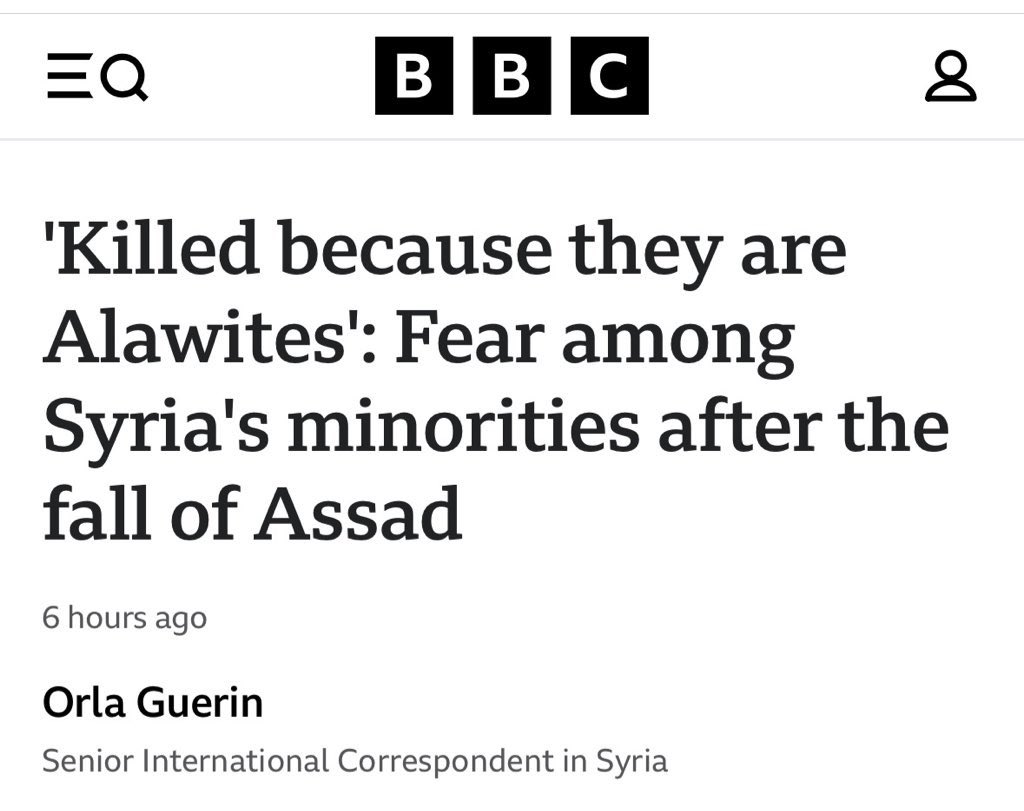 📰'Killed because they are Alawites': Fear among Syria's minorities after the fall of Assad

🔹by BBC

The killer came by night – a masked man on a motorbike who struck without warning and then sped away. It's become a familiar pattern in some corners of the new Syria in recent