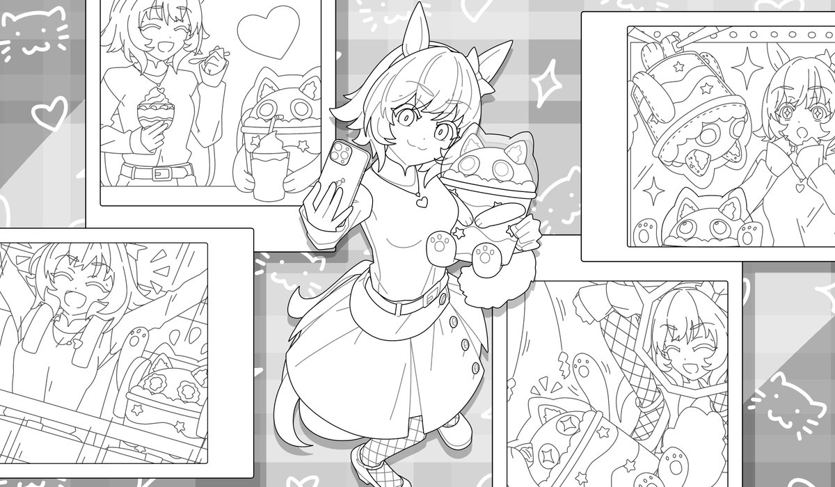 curren x cupsy yummy (wip - lineart) 