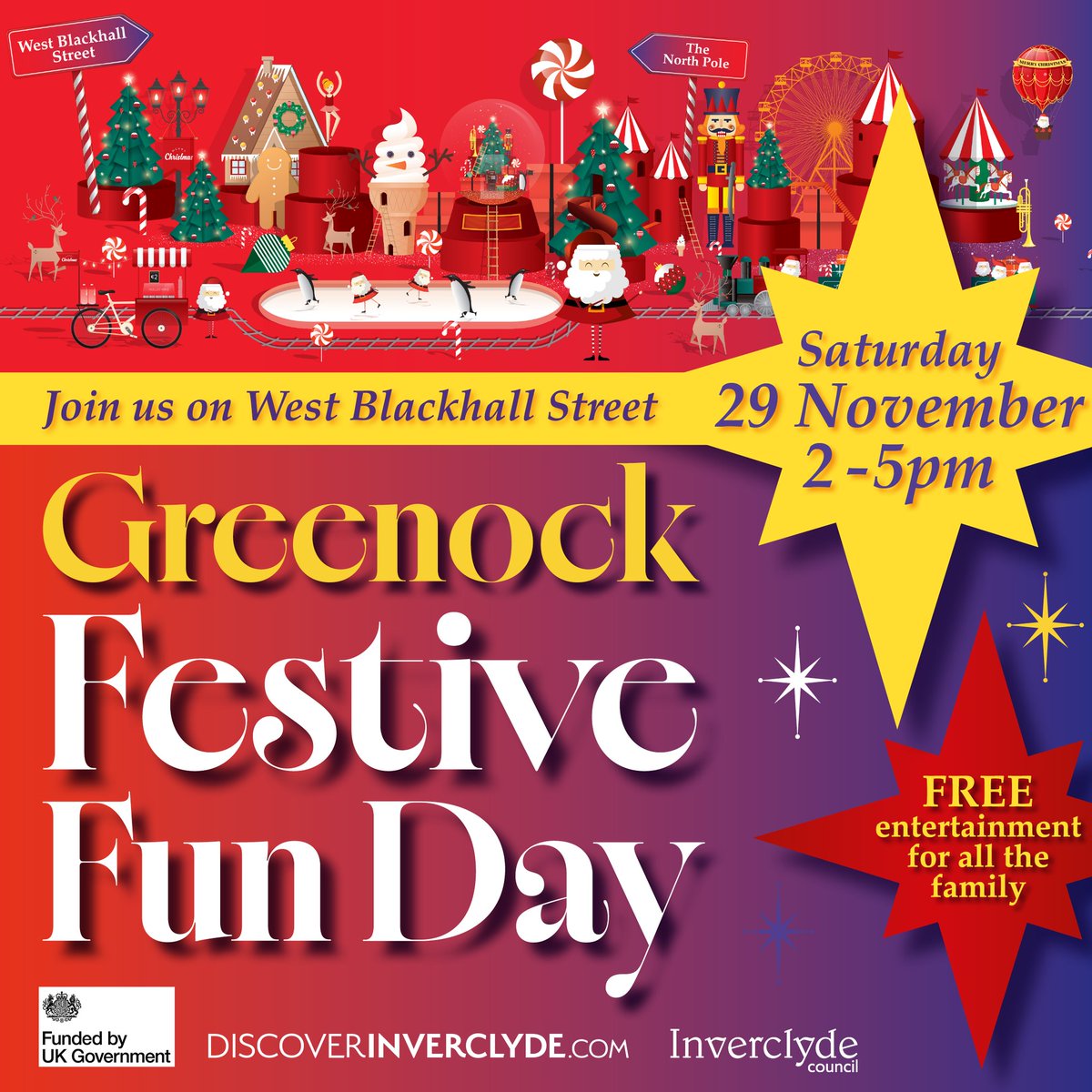 Come along to West Blackhall Street on Saturday 29th November 2pm to 5pm
📷Enjoy a festive afternoon of street theatre, magical characters, light projections, music, entertainment, displays and workshops. If a great free day out for all the family is right up your street