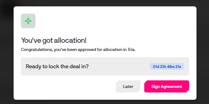 오! 드디어 <a href="/useTria/">Tria</a> allocation 메일이 왔네요!!
다들 확인해보시길!! 

<a href="/cookiedotfun/">Cookie DAO 🍪</a> 도 열심히 꾸우러 가보자고!!
다들 늦지않게 deposit 합시다!