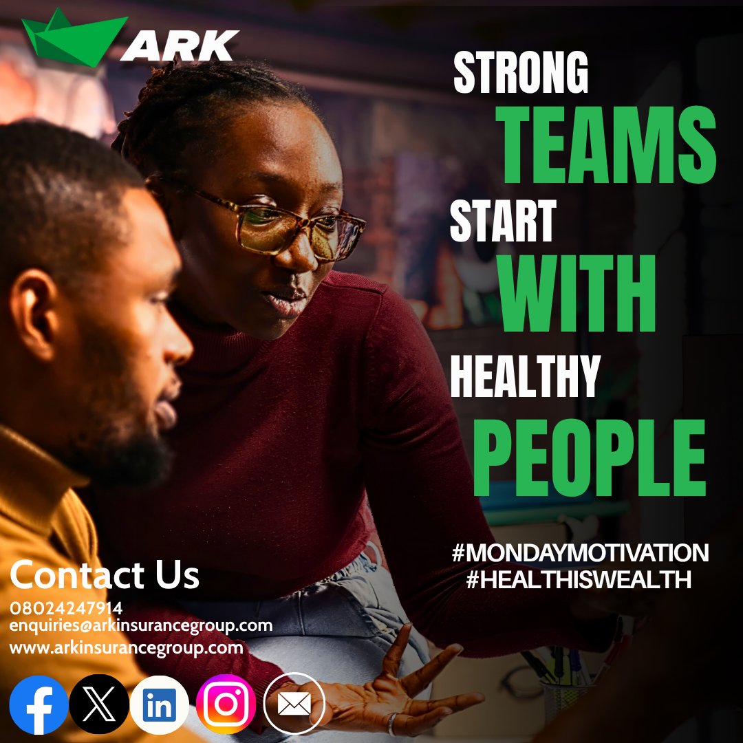 Ark_Insurance's tweet photo. Healthy Teams. Productive Week. Protected Future
https://t.co/ZQIdvdoEh2
#HealthIsWealth #CorporateWellness #MondayMotivationĀ #MotorinsuranceĀ #HealthInsuranceĀ #Travel #Life #Health #marine #property #householders #StayCovered #InsuranceMatters https://t.co/RNjuAnmLwl