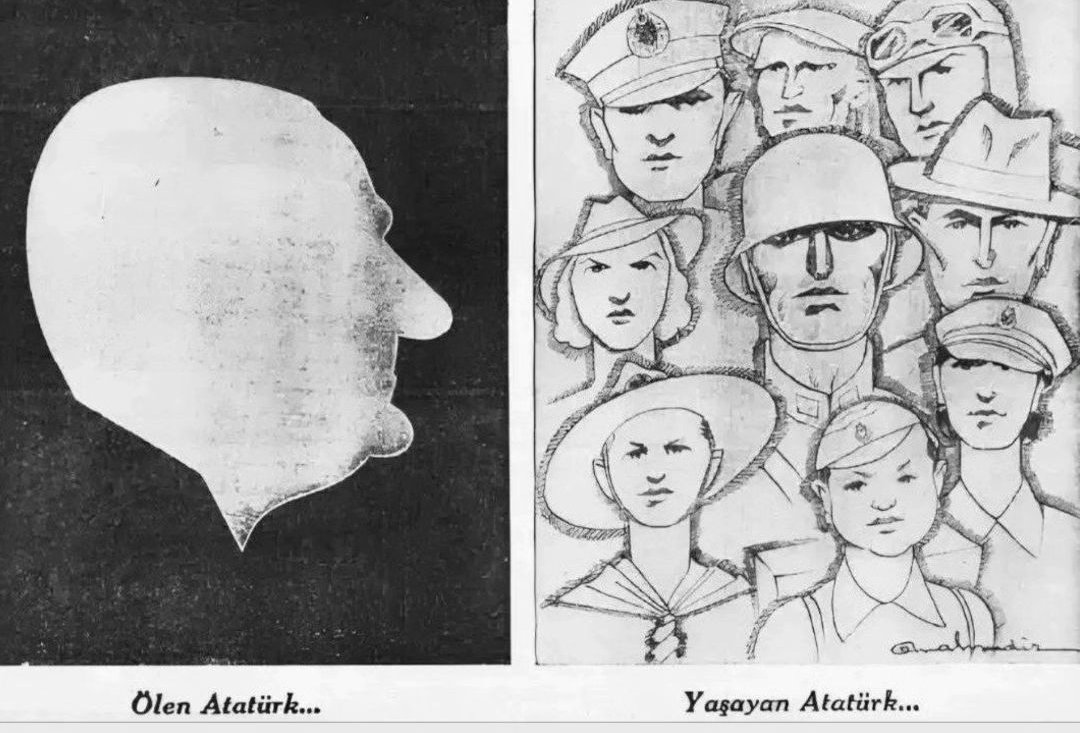 İki Mustafa Kemal vardır: Biri ben, et ve kemik, geçici Mustafa Kemal... İkinci Mustafa Kemal, onu "ben" kelimesiyle ifade edemem; o, ben değil, bizdir! O, memleketin her köşesinde yeni fikir, yeni hayat ve büyük ülkü için uğraşan aydın ve savaşçı bir topluluktur.