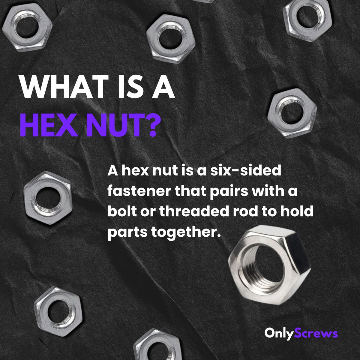 OnlyScrews's tweet photo. Know Nut November – Hex Nuts
The most common fastener across industries is the hex nut. Six sides, strong grip, perfect alignment.
Find every type at https://t.co/rP4z5L2H4a – black, zinc, yellow zinc and SS304, available from M2 to M10. https://t.co/P34Snf9F3T