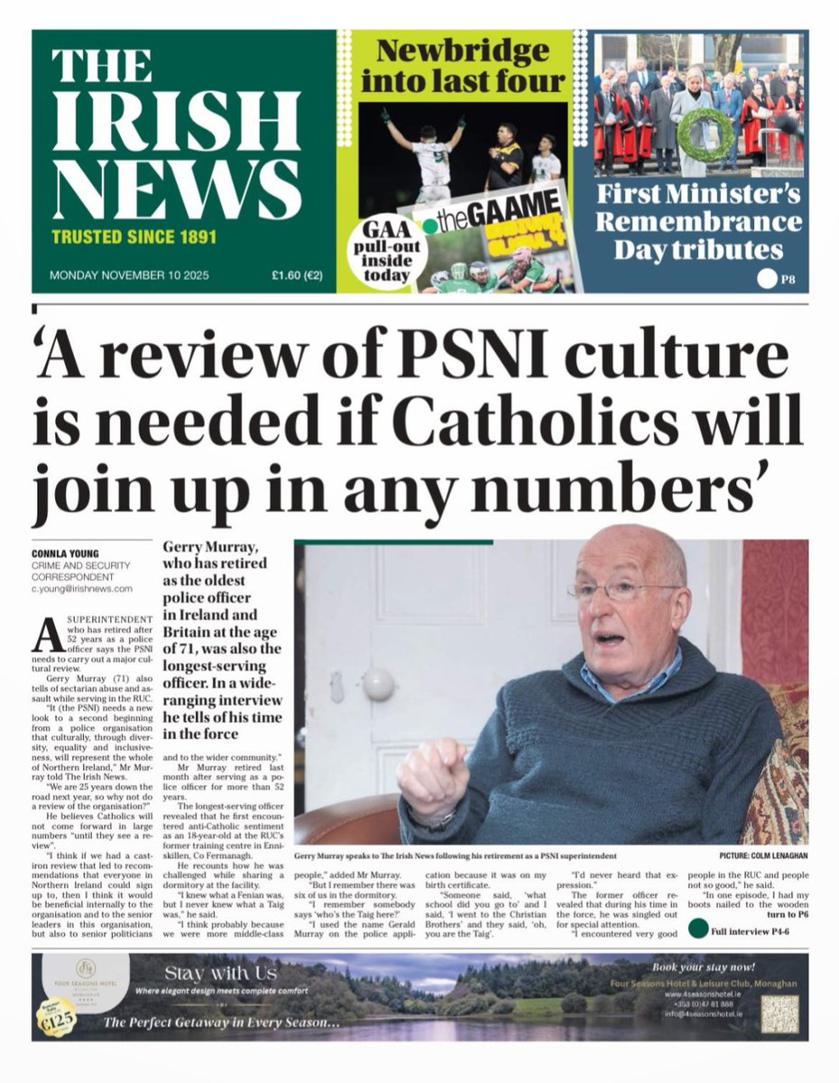 In the last few days, we've had:
1) A Gay Officer harassed out
2) 40,000 bullets stolen
3) Ex Head of CPG calling for a review of PSNI culture.

I've yet to hear the Fanboys comment on any of it 🤷🏻‍♂️