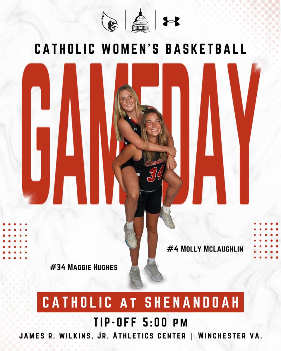 GAMEDAY 🤩
•
We’re back &amp; heading down to Winchester, VA to take on Shenandoah University in a non-conference matchup! Tip-off is at 5:00pm. We hope to see you there! 🏀
•
#GoCards #CloseTheGap #D3Hoops