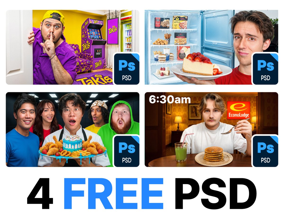 drausdesign's tweet image. 4 PSD Thumbnails🚀

I&apos;ll send the link to everyone who: 
-Drop a like❤️
-Hit that retweet🔁
-Comment &quot;PSD&quot; below⬇️

#thumbnaildesign #thumbnail #psdthumbnail