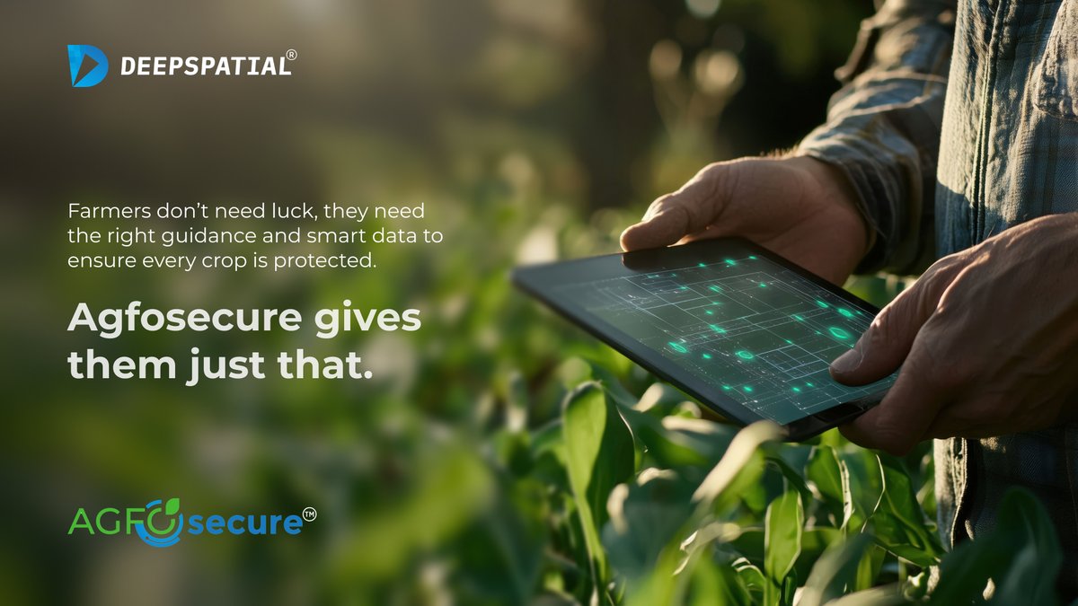 deepspatialai's tweet image. Farming success isn’t luck — it’s data-driven.
AgfoSecure empowers farmers with real-time soil, weather, and crop insights to predict risks, boost yield, and grow sustainably.

#AgfoSecure #DeepspatialAI #SmartFarming #GeoAI #DSAI #DSAIF #DSAI.CN