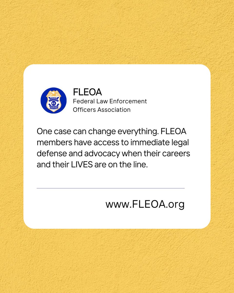 A split second can turn into one case that changes everything. Ensure you have access to immediate legal defense and have more peace of mind knowing we have your back and will advocate for you. 

Become a member of FLEOA today at fleoa.org