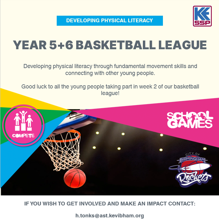 KESSPB's tweet photo. Good luck to all the young people in year 5+6 taking part in our @YourSchoolGames basketball league tonight - developing fundamental skills in a fun format! A big thanks to @Broadway_School for hosting and @cobrockets for refereeing our games! https://t.co/TYQjX3XcYC