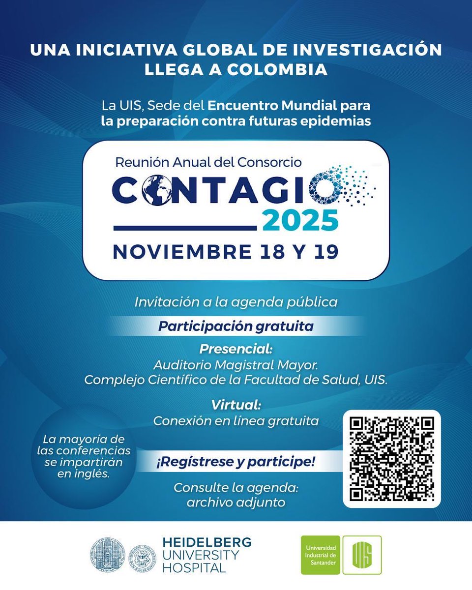 Our 2025 #CONTAGIO project public lecture, hosted by Universidad Industrial de Santander, will take place next week Tuesday 18 and Wednesday 19 November. Be sure to register to participate!