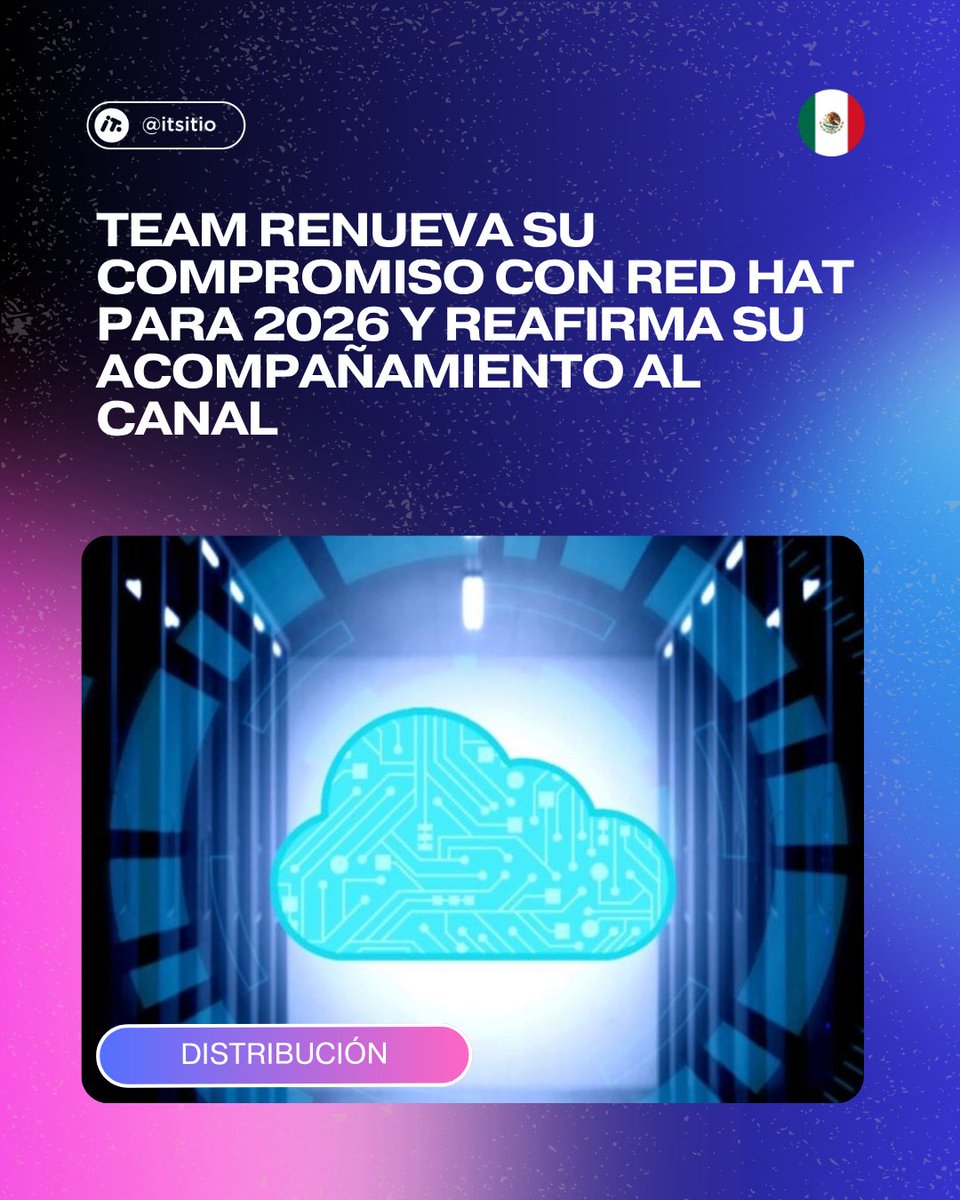 🔄 Red Hat abre el proceso de selección de distribuidores para 2026.

En este contexto, TEAM se consolida como una de las principales opciones del canal en México, gracias a su soporte, capacitación y cercanía con los socios.

Conoce mas⬇️
itsitio.com/mx/distribucio…