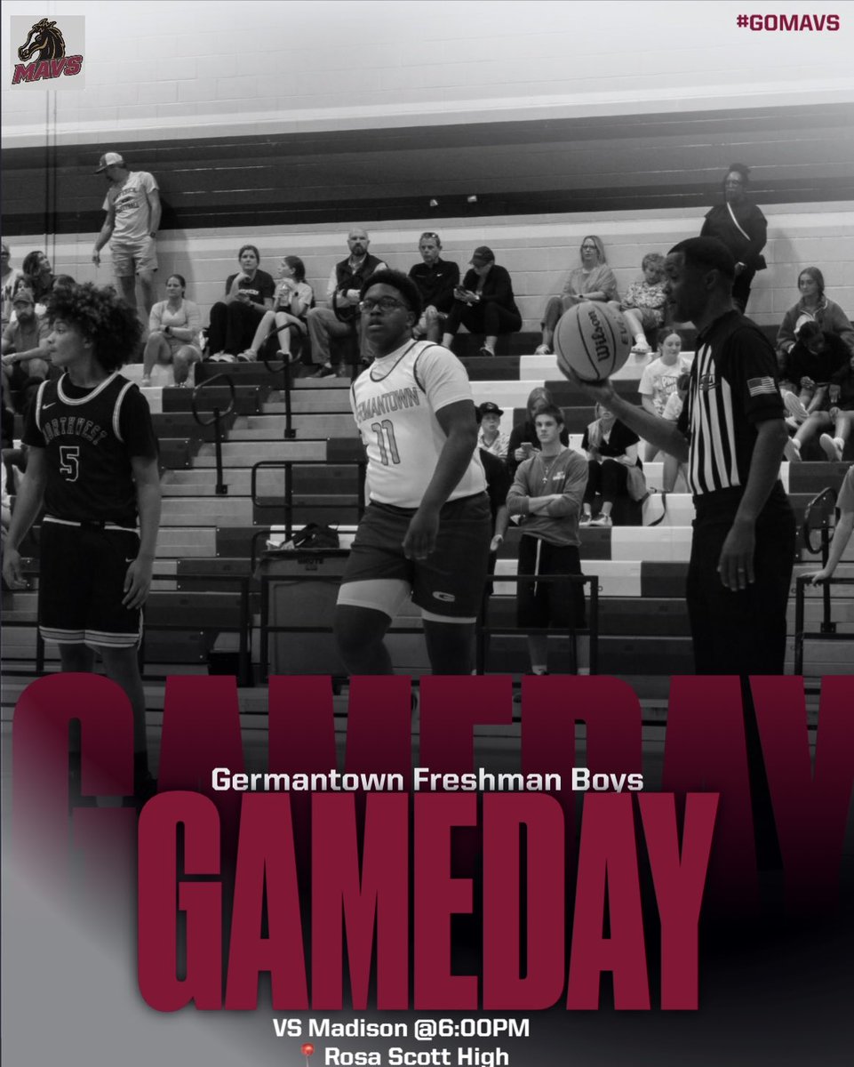 Freshman boys 🏀
VS
Madison
<a href="/6/">Adrián Lamo</a>:00
📍 Rosa Scott High School
#gomavs
@ghsmavericks