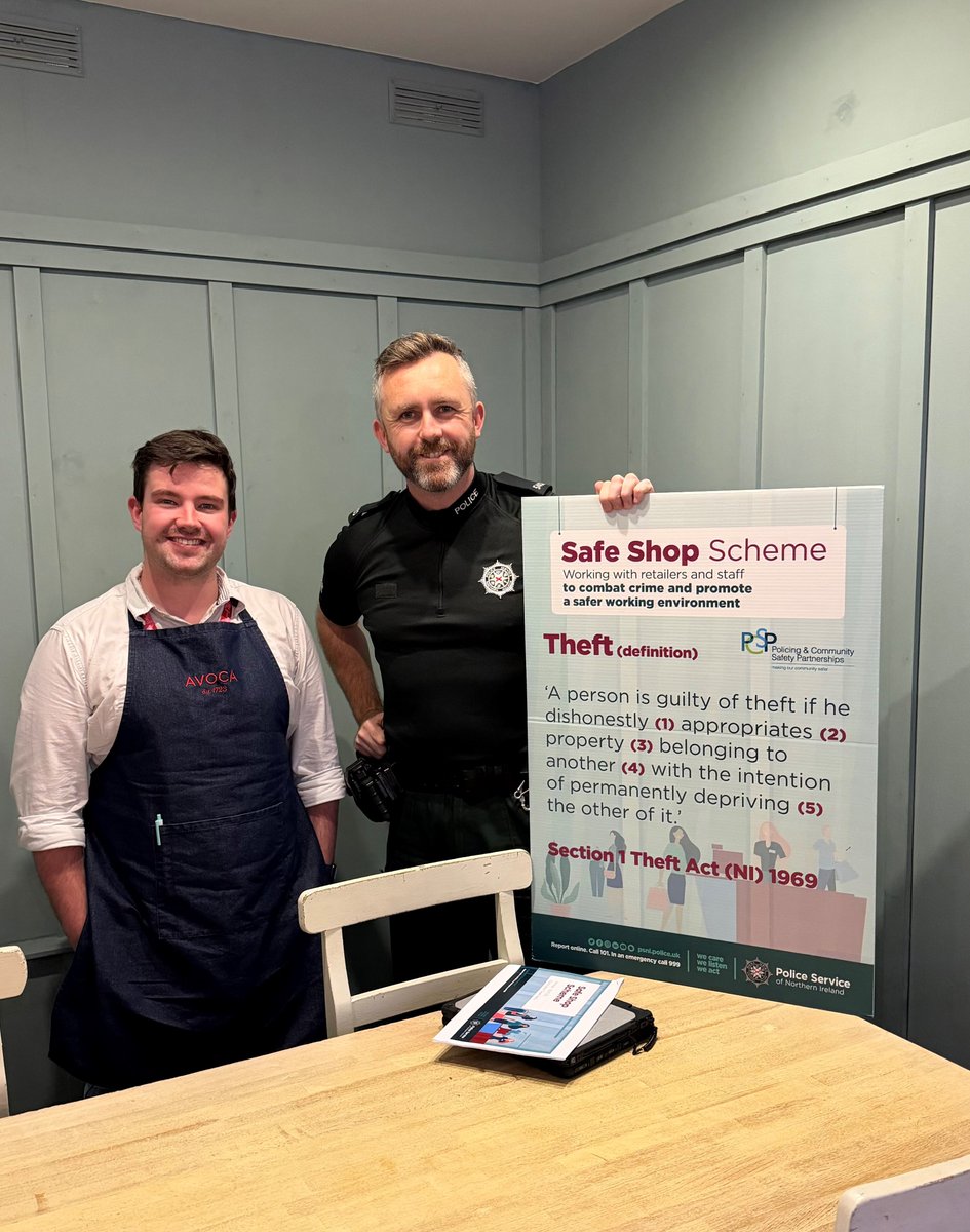 PSNIBelfast's tweet image. As part of this week of action on Business Crime we held a SAFESHOP event today at Avoca, in Belfast City Centre. The City Centre Team is committed to working with the business community in Belfast to tackle crime . #SaBA #WeekofAction