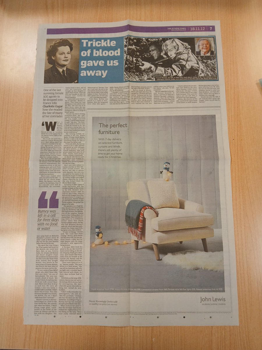 It's a rainy archive day today. Was a little amazed to see my name on several documents as well as finding this article I contributed too. Yvonne Burney née Baseden was a dear friend. #SOE #archives #research #book3?