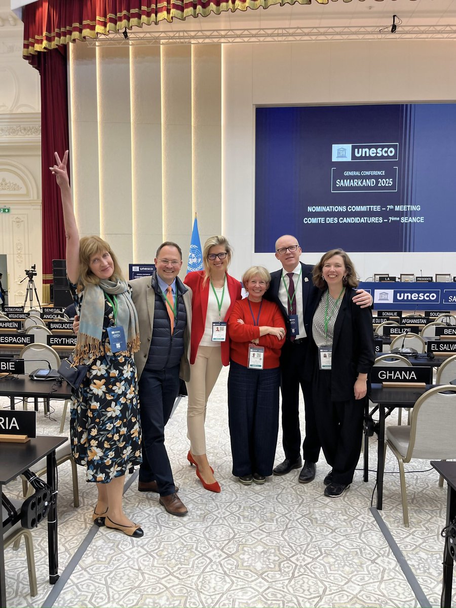 Kopā ar Lietuvas un Ukrainas kolēģiem svinam Latvijas 🇱🇻 uzvaru UNESCO! 👏 Latvija konkurencē ar Krieviju ievēlēta <a href="/UNESCO/">UNESCO 🏛️ #Education #Sciences #Culture 🇺🇳</a> Starptautiskās programmas komunikācijas attīstībai padomē (IPDC) un UNESCO programmā Informācija visiem (IFAP) 2025.-2029. gadam.