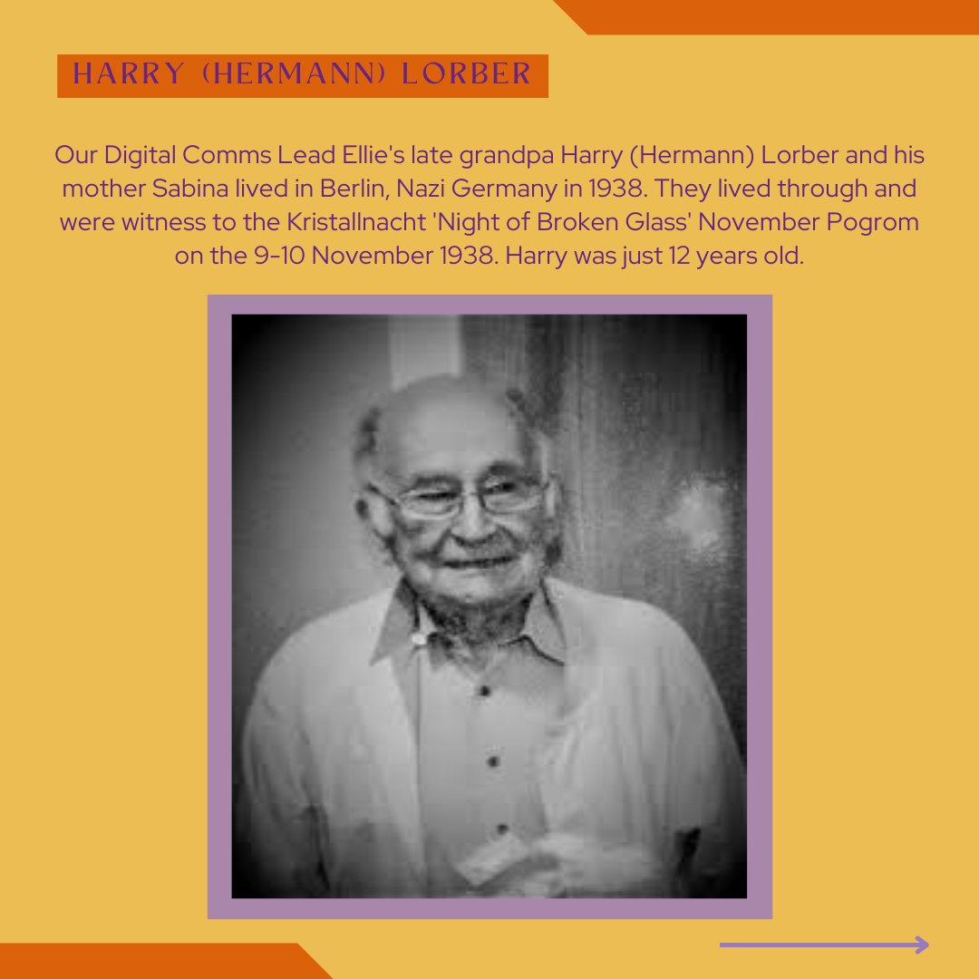Voices_news's tweet image. Our Digital Comms Lead Ellie's late Grandpa Harry (Hermann) Lorber and his mother Sabina lived in Berlin, Nazi Germany in 1938. They lived through and were witness to the #Kristallnacht 'Night of Broken Glass' November #Pogrom on the 9-10 November 1938.