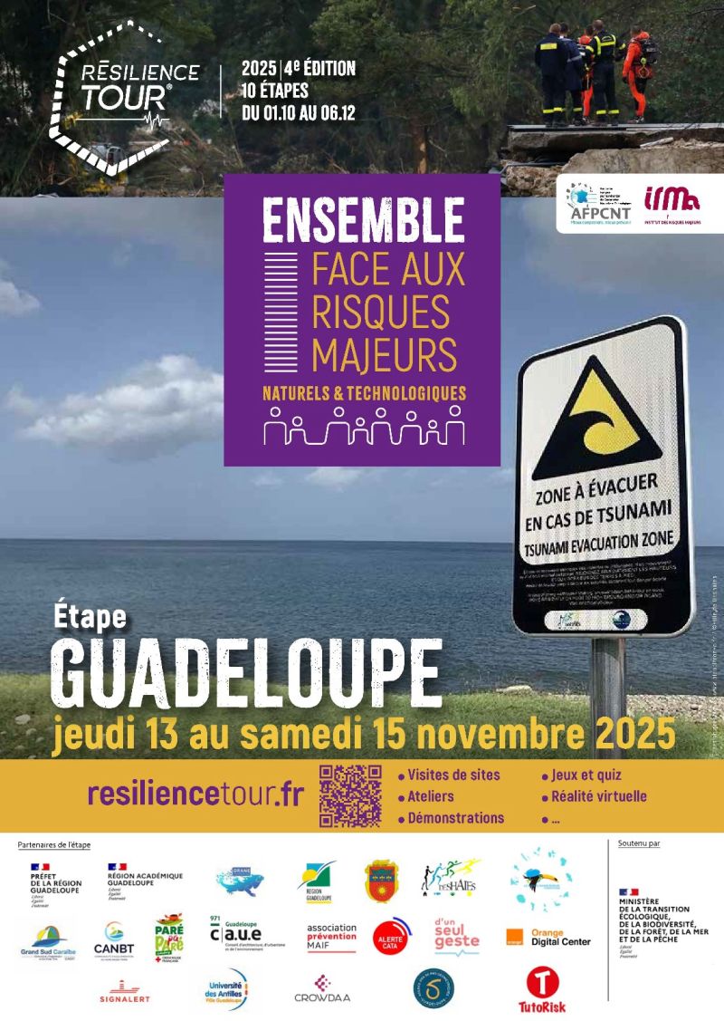 Résilience Tour Guadeloupe 
13–15 nov. 2025 | Deshaies &amp; Basse-Terre
3 jours pour agir ensemble face aux risques majeurs 
🔗 Infos &amp; inscriptions : resiliencetour.fr/les-etapes/gua…

#RésilienceTour #Guadeloupe #PréventionDesRisques #Inclusion #InnovationCitoyenne #AFPCNT #LeParkNumérique