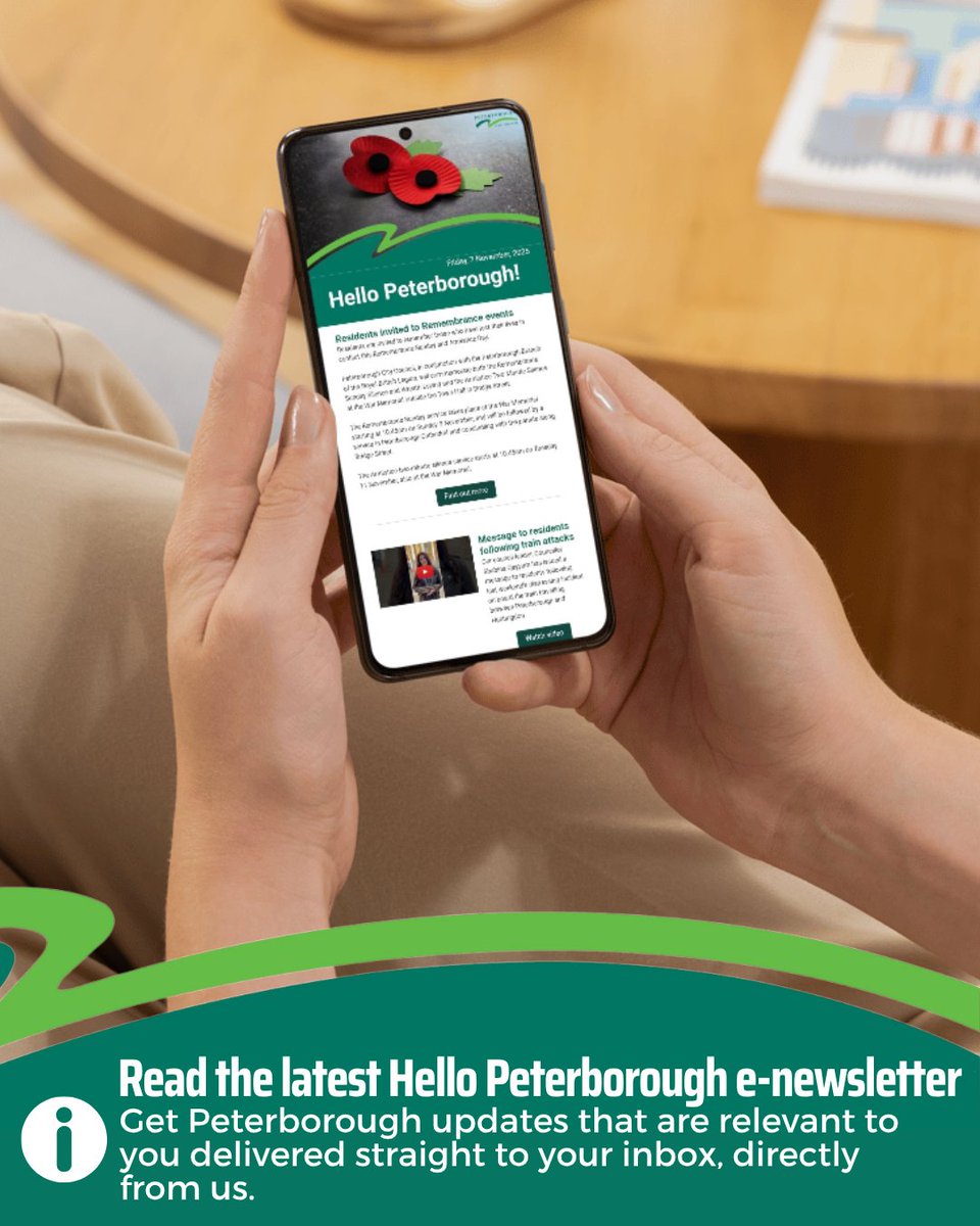 PeterboroughCC's tweet image. 🥳Check out our latest edition of our Hello Peterborough e-newsletter, that allows you to get local updates straight to your inbox every fortnight! 📩

📧Sign up today to get news that's relevant to you, with an option to select the services you'd like to hear from.

📖Read:…