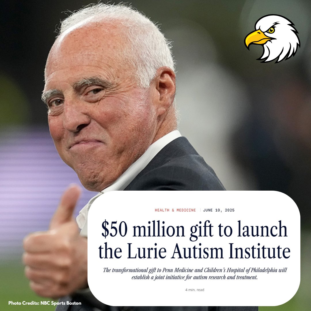 Investing in autism research can truly change lives! Jeffrey Lurie, the owner of the Philadelphia Eagles, and his family are donating $50 million to create the Lurie Autism Institute at Penn Medicine and Children’s Hospital of Philadelphia.