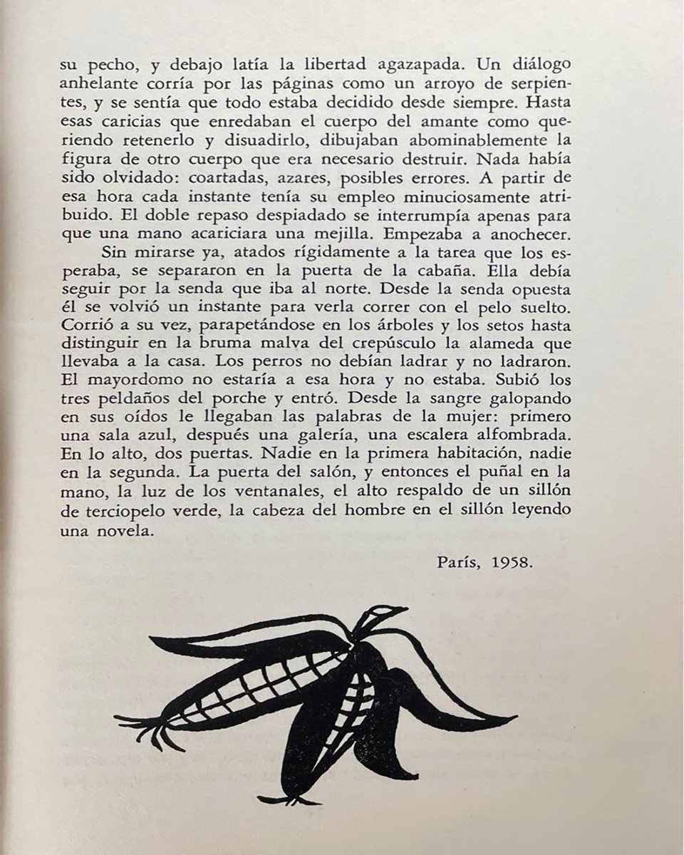 #Cuentos
“Continuidad de los parques”, de Julio Cortázar, fue publicado en el número 9-12 de la 𝘙𝘦𝘷𝘪𝘴𝘵𝘢 𝘔𝘦𝘹𝘪𝘤𝘢𝘯𝘢 𝘥𝘦 𝘓𝘪𝘵𝘦𝘳𝘢𝘵𝘶𝘳𝘢 (septiembre-diciembre de 1961).