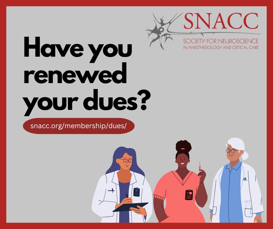SNACCNeuro's tweet image. Don’t forget: membership renewals for 2026 are open! Renew early to keep access to all SNACC educational and networking benefits. Share your SNACC story! How did this community shape your career? Tag us and use #MySNACCJourney. snacc.org/membership/due…