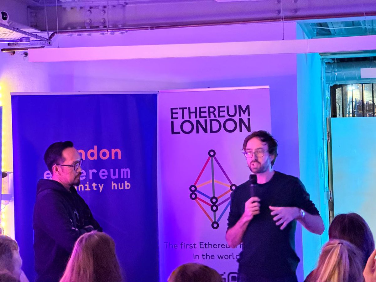 Last night’s Ethereum London meetup @ <a href="/EFetheverywhere/">Ethereum Everywhere</a> <a href="/encodeclub/">Encode Club</a>  was such a great reminder of why this community continues to matter.

The room was full of builders, researchers, founders, and curious minds all genuinely pushing the space forward with no hype, just substance🧵