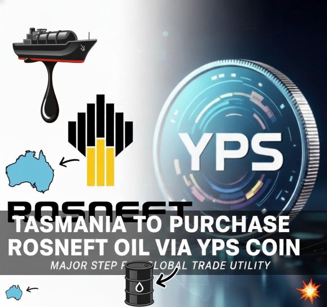 YPSCoin's tweet image. 🚀 Big news!
Tasmania will soon purchase oil from Rosneft Oil Company through YPS Coin — a major step toward real-world utility in global trade. 💥
#YPSCoin #CryptoNews #Blockchain #OilTrade #GlobalCurrency