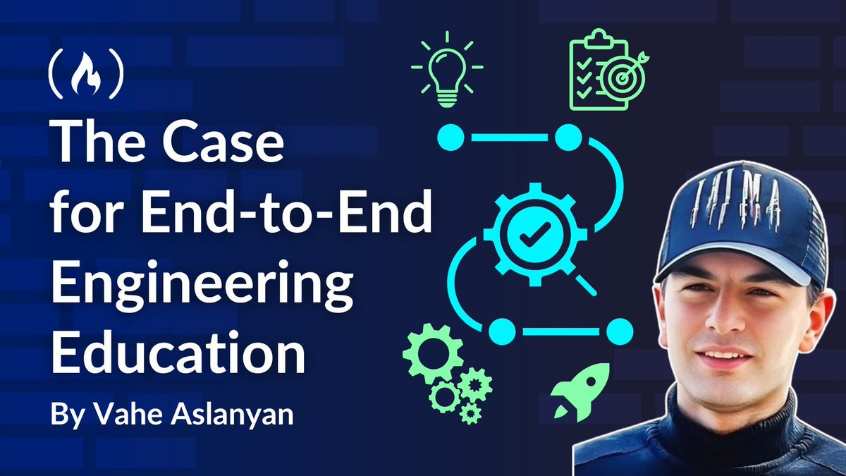 There are many approaches to an Engineering education, and some universities are adjusting to include AI tools in their curricula.

But in this handbook, Vahe goes in depth into a more wholistic and broader approach - "End-to-End", as he calls it.

He discusses the need for