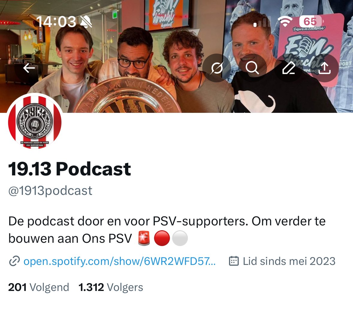 Gaat de laatste tijd als een raket met ons <a href="/1913podcast/">19.13 Podcast</a> account! 😊