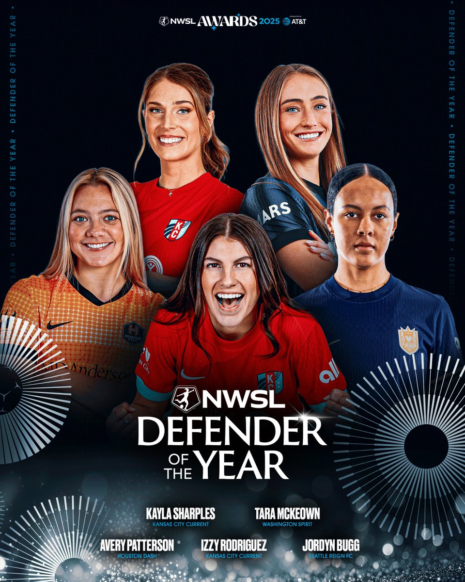 NWSL's tweet image. The backline’s best across the board. 🤝

The nominees for 2025 Defender of the Year.

Vote now: bit.ly/4oZJwqm