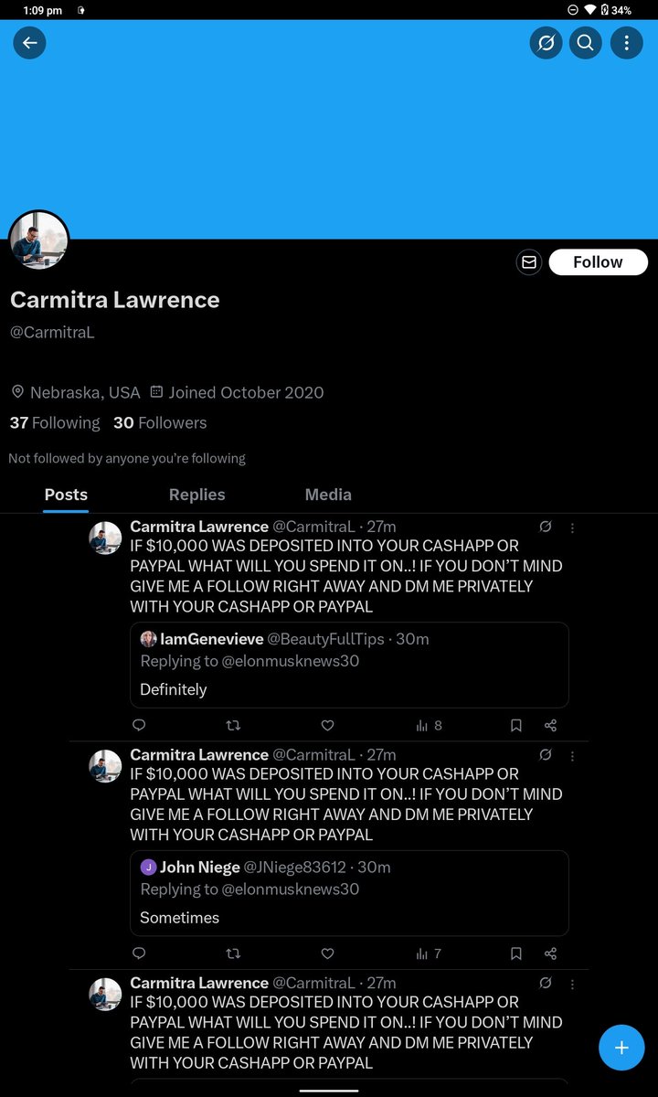 Imagine giving your cash app or PayPal details to this account. Are people genuinely that thick these accounts exist because they work?