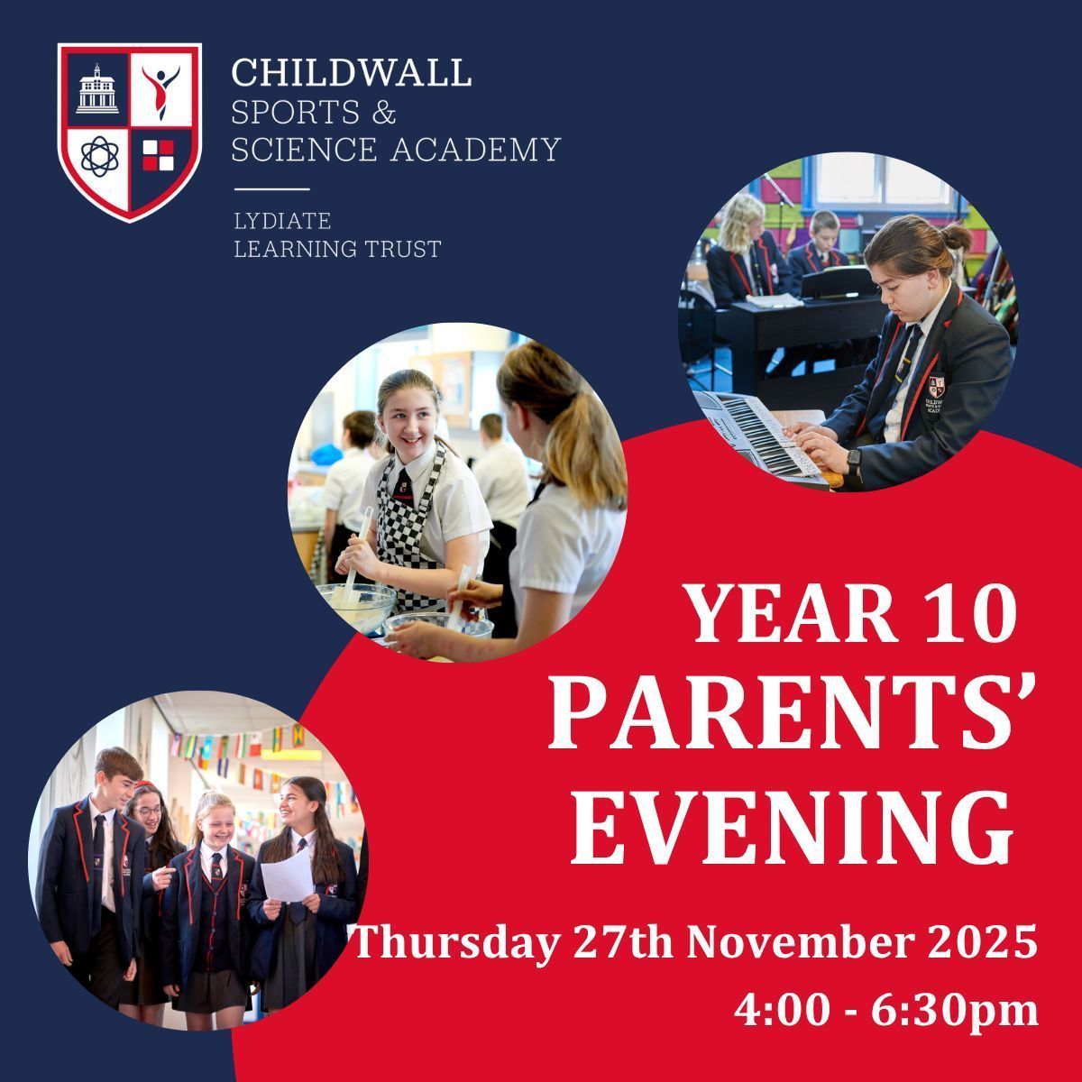Reminder for Year 10 Parents:  
The Year 10 Performance Review is scheduled for Thursday, 27th November 2025, from 4:00 to 6:30 pm. Your child will be bringing a letter home for you to confirm your attendance. We look forward to seeing you there.