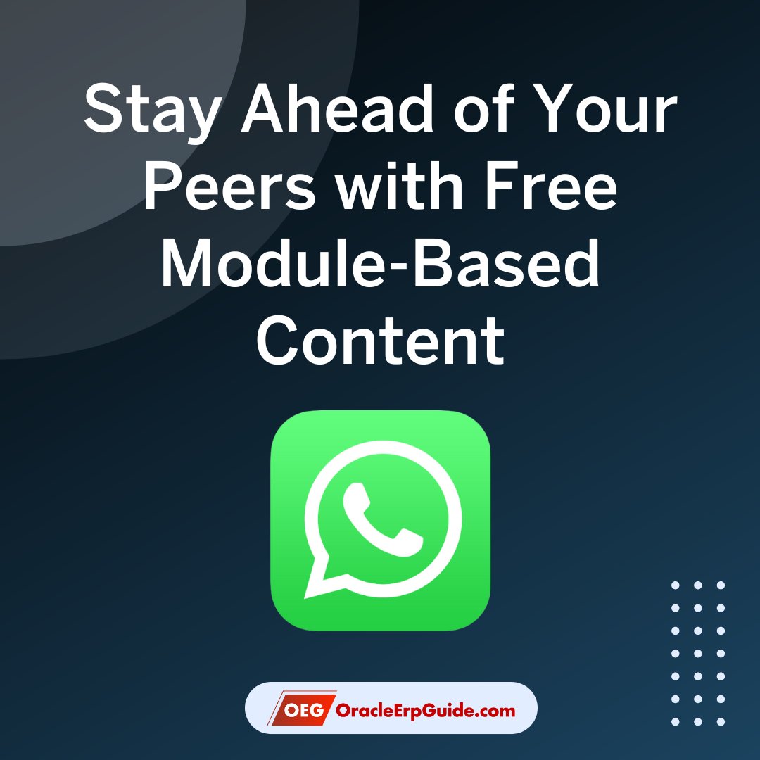 tanmayvaze's tweet image. 🚀 Join the Official OEG WhatsApp Channel!

Get free Oracle Cloud learning videos, expert insights, job updates &amp;amp; training news — all in one place. Stay ahead in your Oracle career!

Join now 👉 whatsapp.com/channel/0029Vb…

#Oracle #FusionCloud #OEG #OracleERP