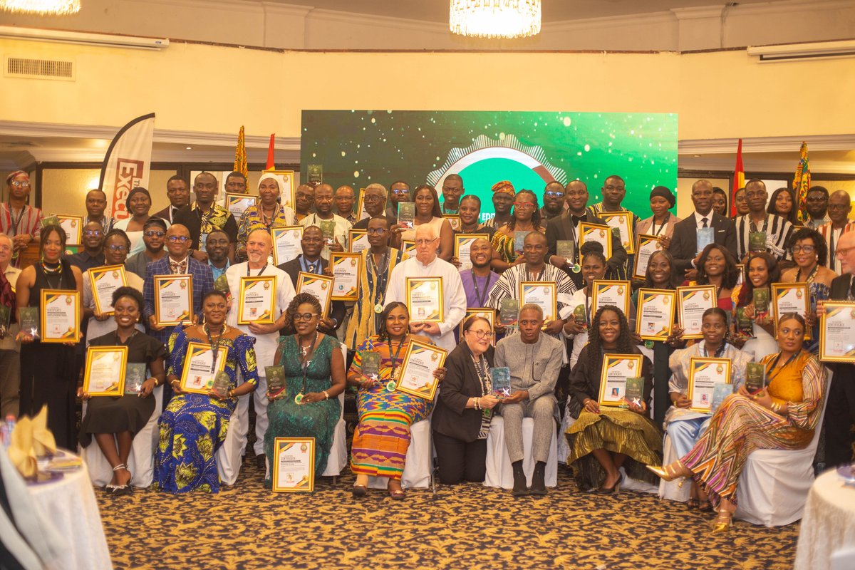 implementersgh's tweet image. We won big! 🎉

At the 4th #GhanaPhilanthropyAwards, we received 3 major recognitions, for grassroots impact, ICT4Development leadership, and our partners #HelpingAfricaFoundation for transformative philanthropy.

These wins remind us that the work matters and continues.
#Ghana