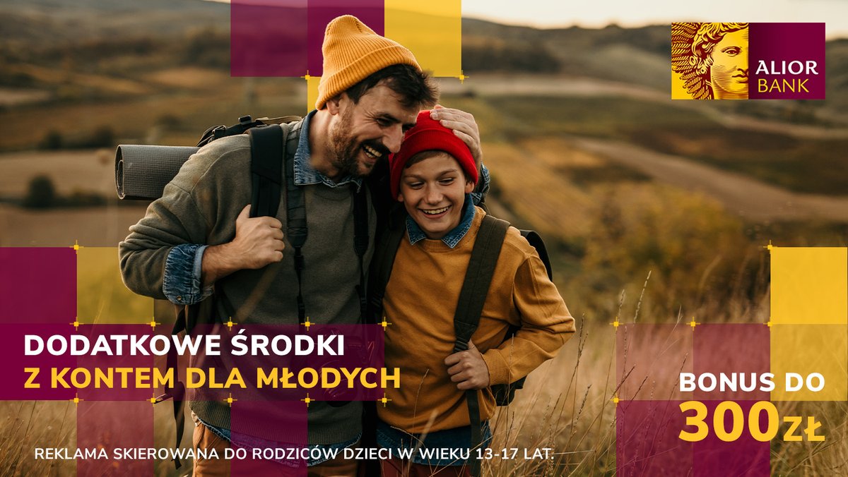 Razem bardziej się opłaca. Z nową promocją Konta dla Młodych zyskuje nie tylko nastolatek, ale także jego rodzic. Do zdobycia nawet do 300 zł: 100 zł dla rodzica i 200 zł dla dziecka, wystarczy spełnić warunki promocji.
👉aliorbank.pl/klienci-indywi…
