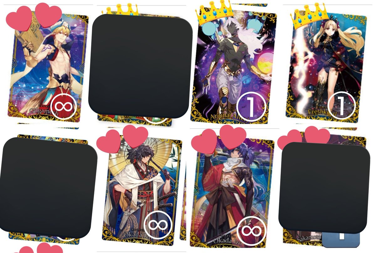 【交換】Fate/Grand Order FGO　ツインウエハース ウエハース

譲→画像1〜3
求→水着エレシュキガル＞上杉謙信＞画像4・5(👑＞💕)

2・3枚目は組み合わせにより1:2〜3可能。ご相談ください。
1枚目は決まるまで水着エレシュキガル＞上杉謙信との交換のみでお願いします。